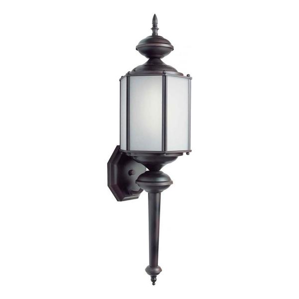 Forte One Light Antique Bronze Frosted Seeded Panels Glass Wall Lantern 10021-01-32